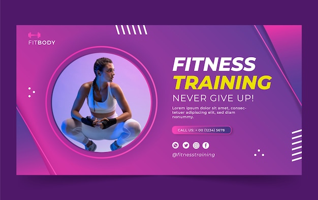 Bezpłatny wektor szablon facebooka do treningu fitness