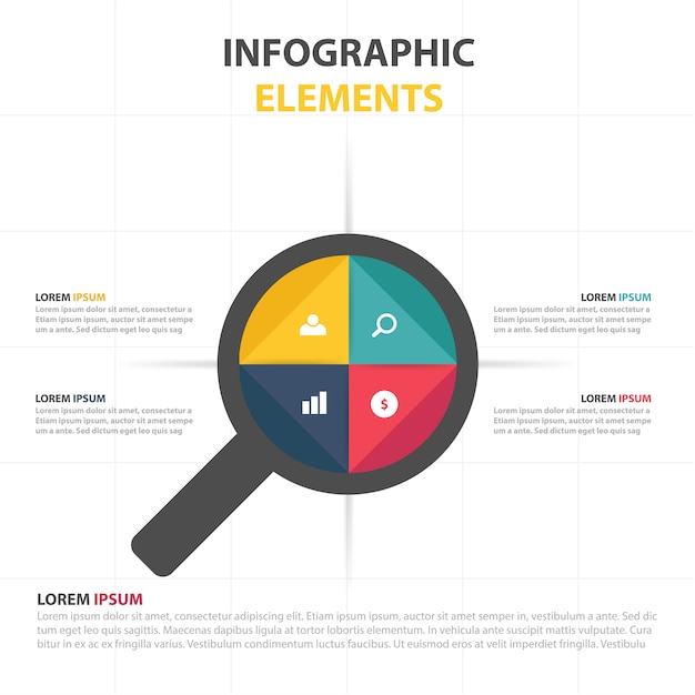 Szablon Firmy Infographic Z Lupą