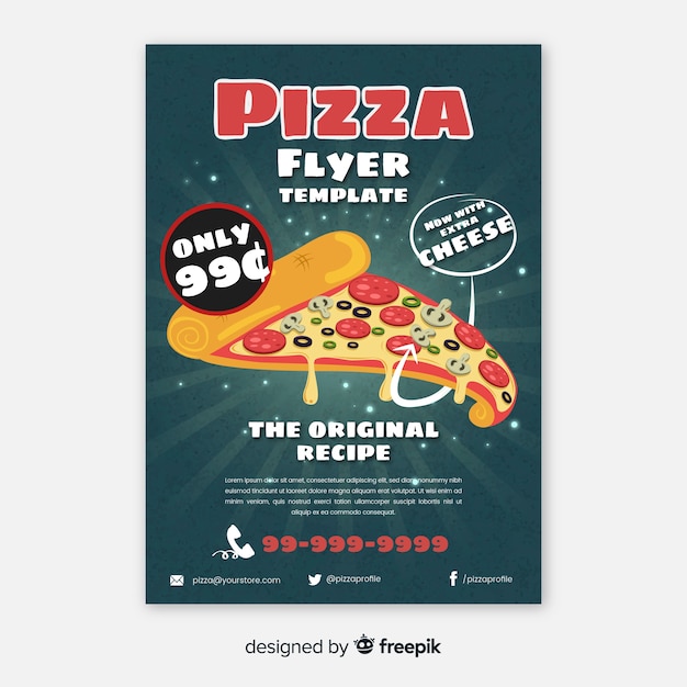 Bezpłatny wektor szablon flyer pizzy