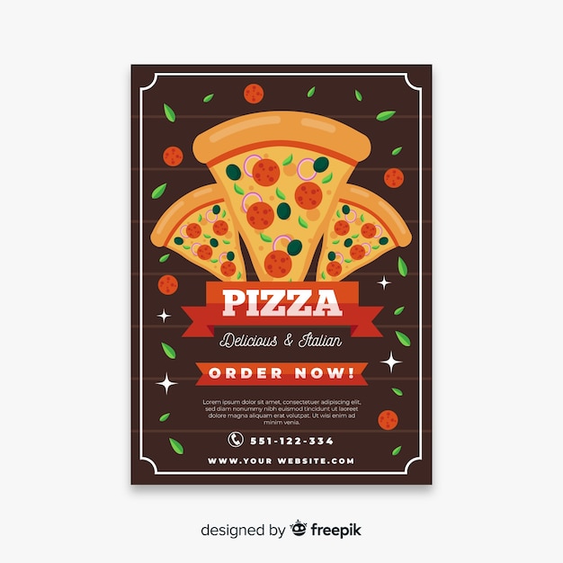 Bezpłatny wektor szablon flyer pizzy