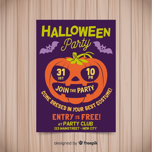 Szablon Halloween Kostium Party Plakat W Płaska Konstrukcja