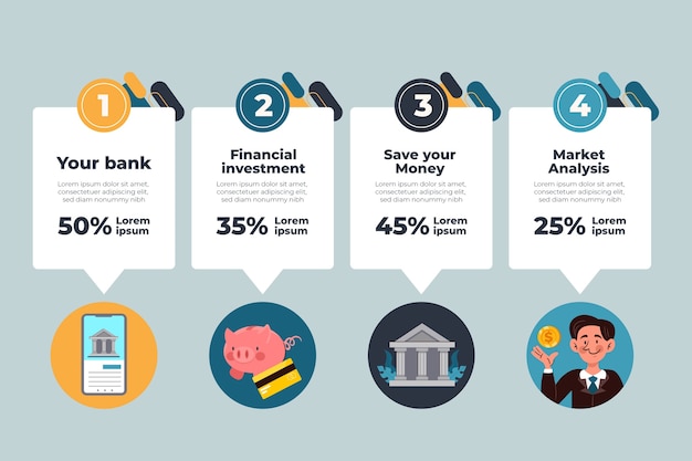 Szablon Infograficzny Dla Banku I Finansów