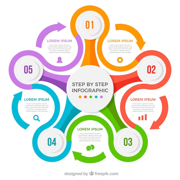 Szablon Infograficzny Wielobarwny Ze Strzałką