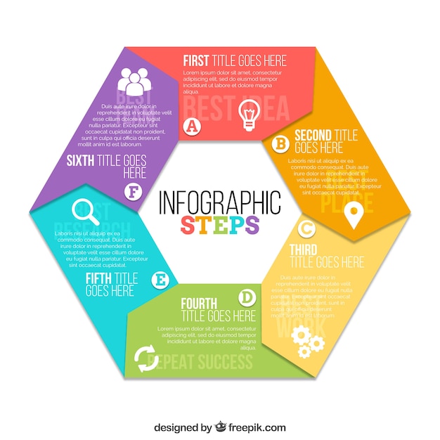 Bezpłatny wektor szablon infograficzny z pięknym stylem