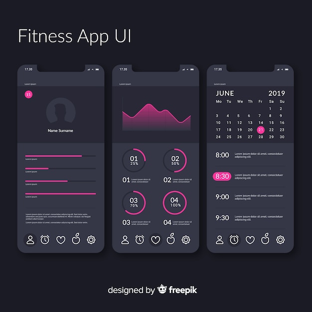 Szablon Infografika Aplikacji Mobilnych Fitness