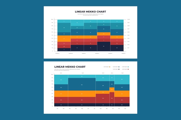 Bezpłatny wektor szablon infografiki liniowej wykresu mekko