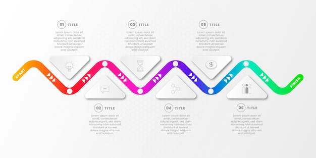 Bezpłatny wektor szablon infografiki osi czasu gradientu