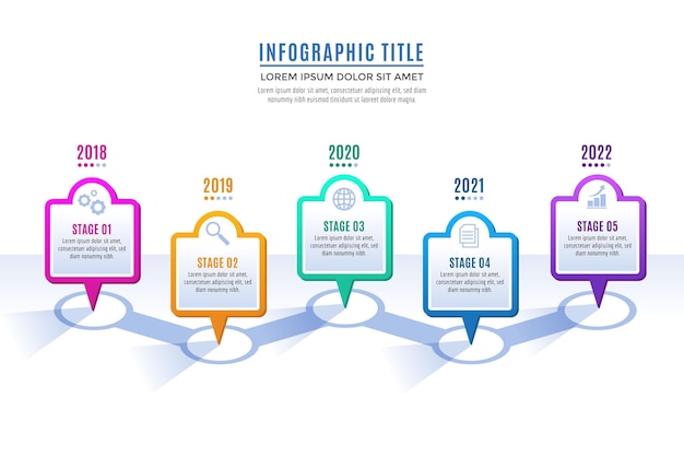 Szablon Infografiki Osi Czasu Gradientu