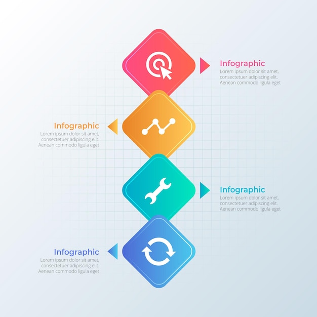 Bezpłatny wektor szablon infografiki osi czasu gradientu