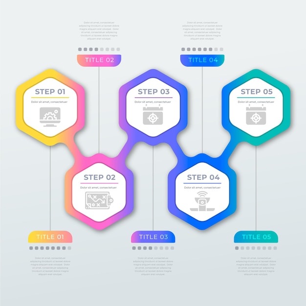 Szablon Infografiki Osi Czasu Gradientu