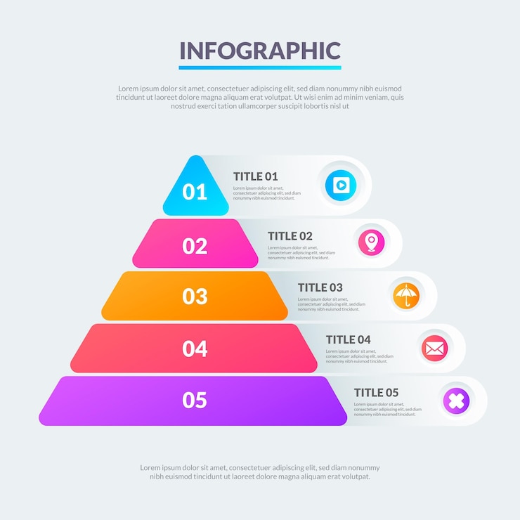 Bezpłatny plik Wektor szablon infografiki piramidy