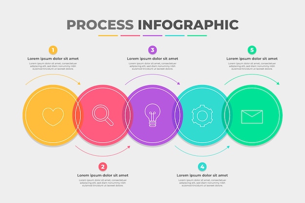 Szablon Infografiki Płaskiego Procesu