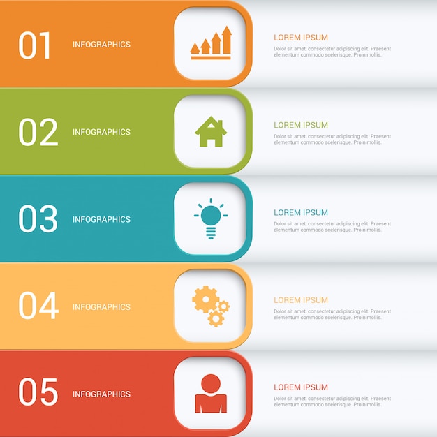 Szablon Infografiki Proces Wielokolorowe Kroki