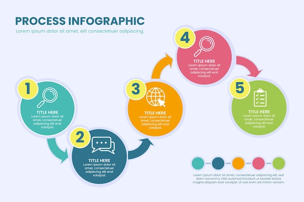 Bezpłatny wektor szablon infografiki procesu