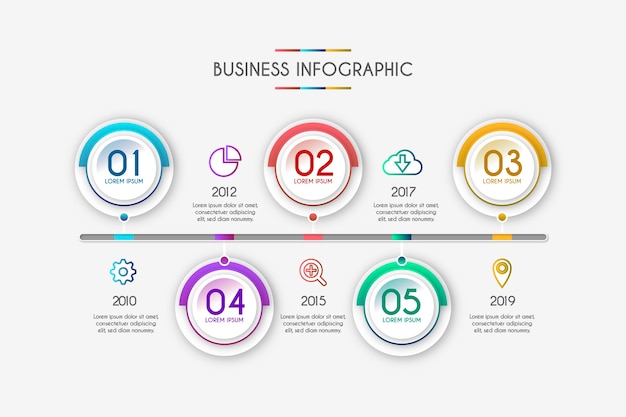 Szablon Infographic Osi Czasu Gradientu