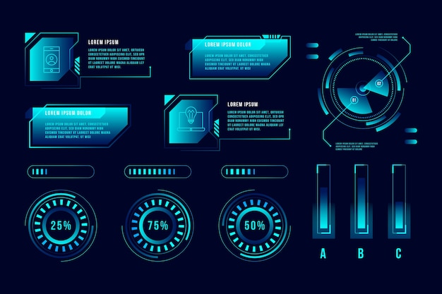 Bezpłatny wektor szablon infographic technologii