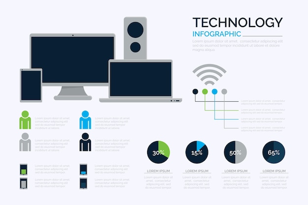 Bezpłatny wektor szablon infographic technologii