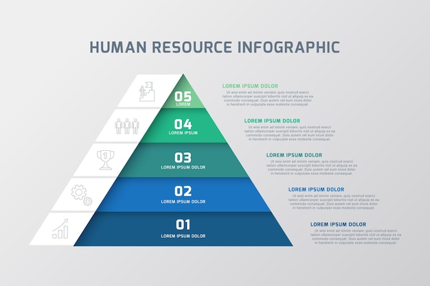 Bezpłatny wektor szablon infographic zasobów ludzkich
