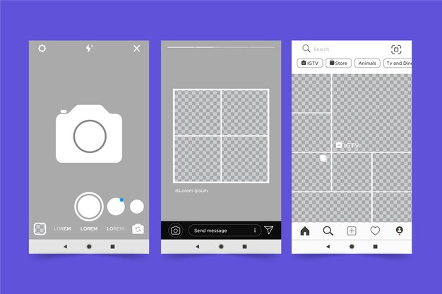 Szablon interfejsu opowiadań na Instagramie dla szablonu