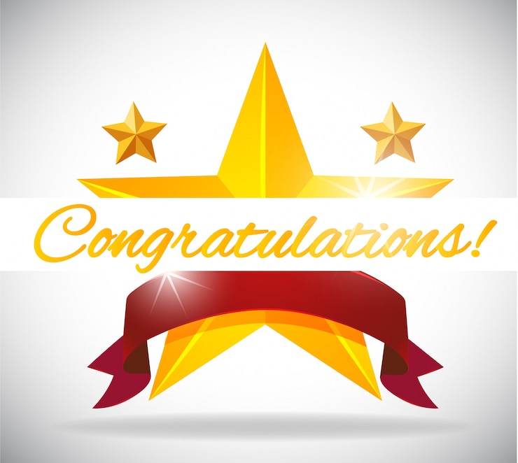 Bezpłatny plik Wektor szablon karty dla congratulation z gwiazdami tła