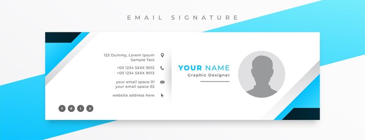 Bezpłatny plik Wektor szablon karty firmowej stopki e-mail z cyfrowym projektem informacji