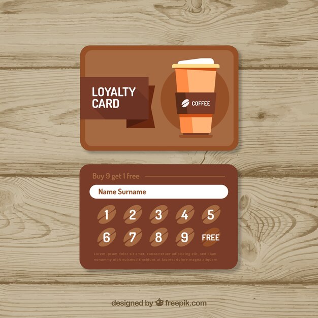 Szablon karty lojalnościowe z kuponów kawowych