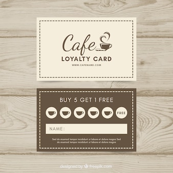 Szablon karty lojalnościowe z kuponów kawowych