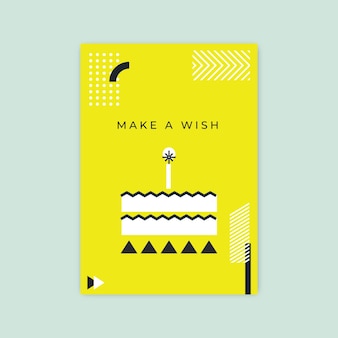 Szablon karty urodziny minimalistyczny geometryczny