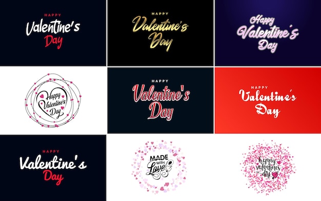 Szablon Karty Z Pozdrowieniami Happy Valentine's Day Z Motywem Kwiatowym I Czerwono-różową Kolorystyką