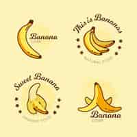 Bezpłatny wektor szablon kolekcji logo bananów