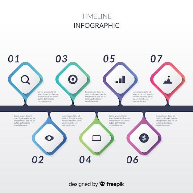 Szablon Kolorowy Nowoczesny Osi Czasu Infographic