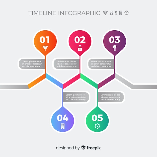 Szablon Kolorowy Nowoczesny Osi Czasu Infographic