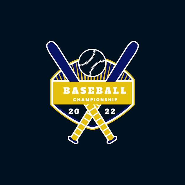 Szablon logo baseballu o płaskiej konstrukcji