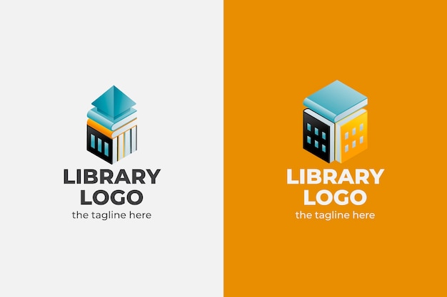 Bezpłatny wektor szablon logo biblioteki gradientowej