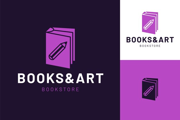 Szablon logo biblioteki płaskiej konstrukcji