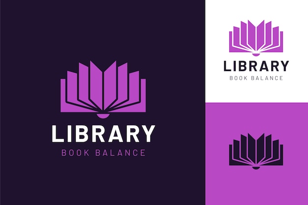 Szablon logo biblioteki płaskiej konstrukcji