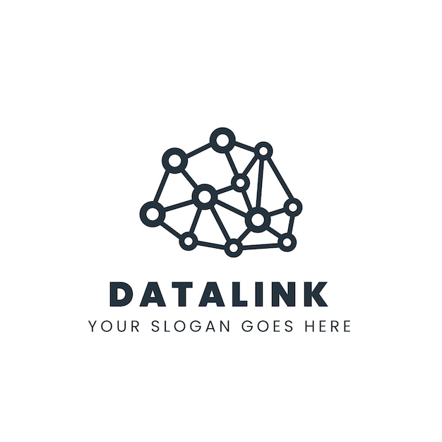 Szablon logo danych o płaskiej konstrukcji