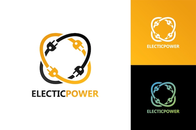Szablon logo energii elektrycznej wektor premium