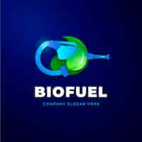 Bezpłatny wektor szablon logo gradientowego biopaliwa