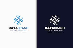 Bezpłatny wektor szablon logo gradientu danych