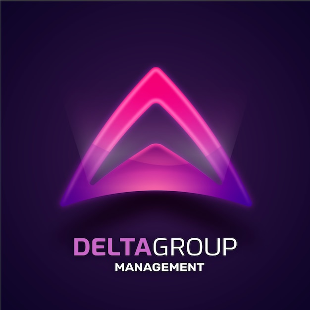 Szablon logo gradientu delta