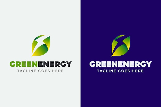 Bezpłatny wektor szablon logo gradientu energii odnawialnej