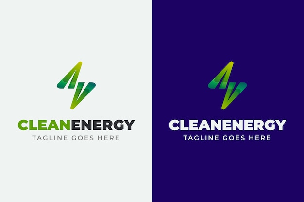 Bezpłatny wektor szablon logo gradientu energii odnawialnej