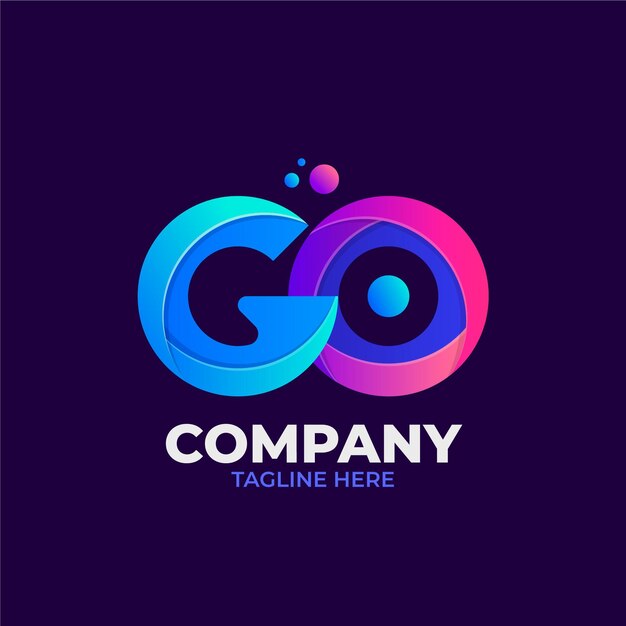Szablon logo gradientu go