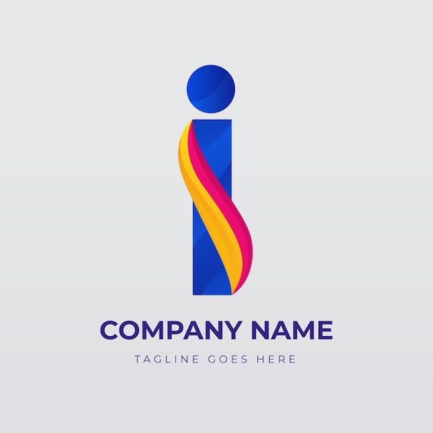 Bezpłatny wektor szablon logo gradientu i litery