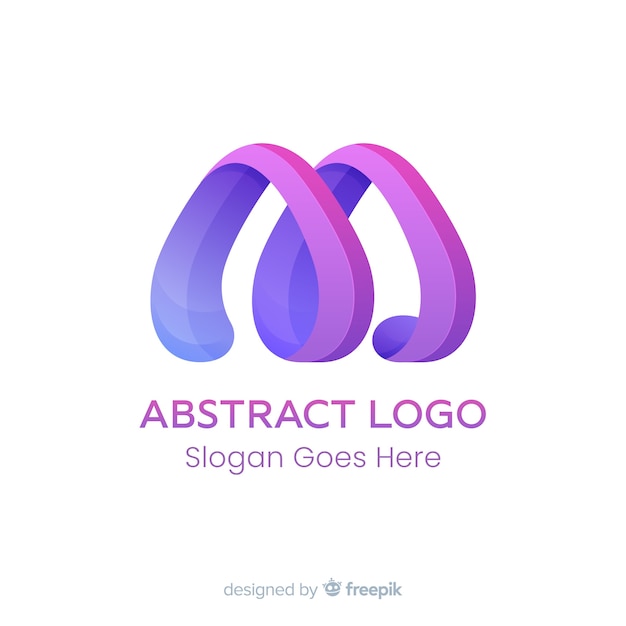 Bezpłatny wektor szablon logo gradientu o abstrakcyjnym kształcie