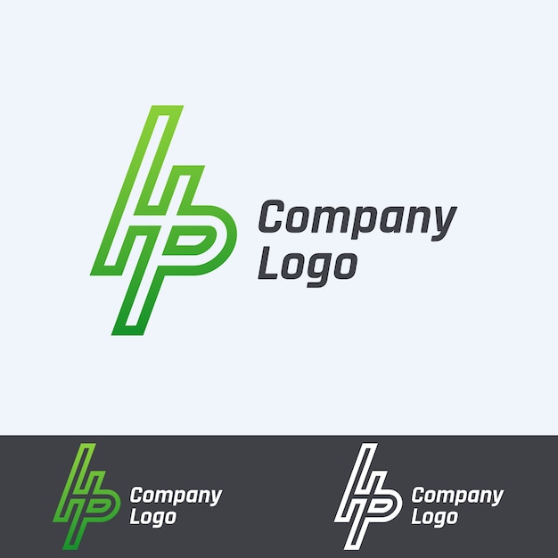 Bezpłatny wektor szablon logo gradientu ph lub hp