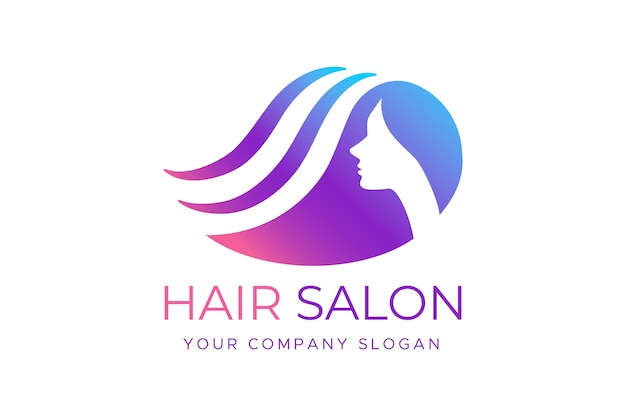 Szablon logo gradientu salon fryzjerski