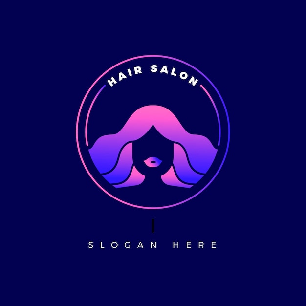 Szablon logo gradientu salon fryzjerski
