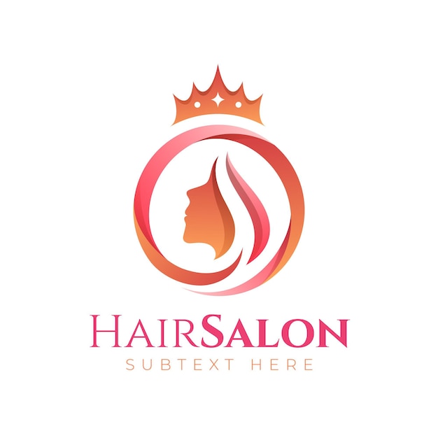 Szablon logo gradientu salon fryzjerski